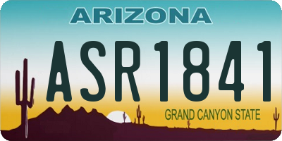 AZ license plate ASR1841
