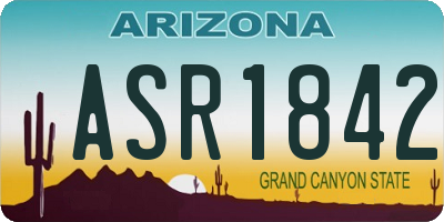 AZ license plate ASR1842