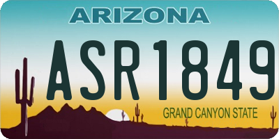 AZ license plate ASR1849