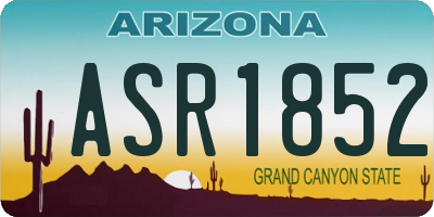 AZ license plate ASR1852