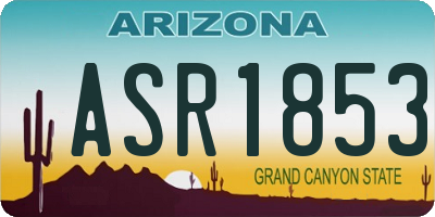 AZ license plate ASR1853