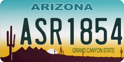 AZ license plate ASR1854