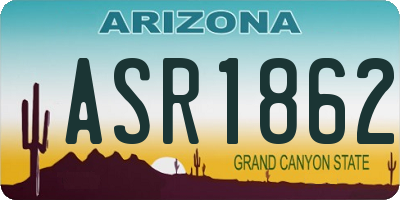 AZ license plate ASR1862