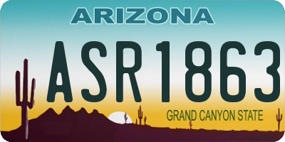 AZ license plate ASR1863