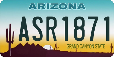 AZ license plate ASR1871