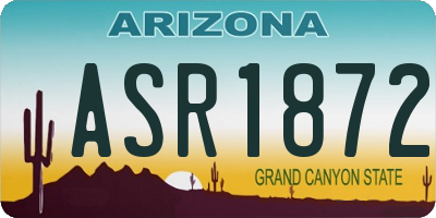 AZ license plate ASR1872