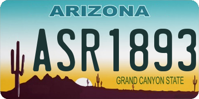 AZ license plate ASR1893
