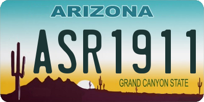 AZ license plate ASR1911
