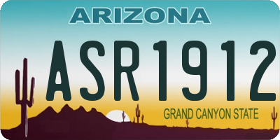 AZ license plate ASR1912