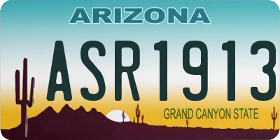 AZ license plate ASR1913