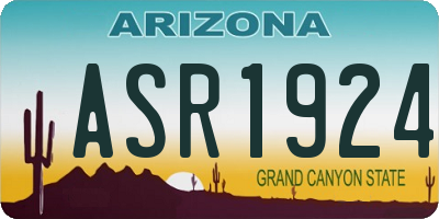 AZ license plate ASR1924