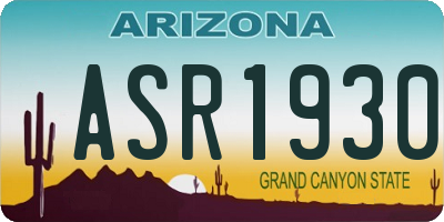 AZ license plate ASR1930