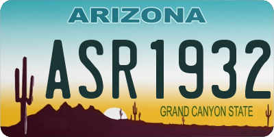 AZ license plate ASR1932