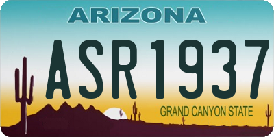AZ license plate ASR1937