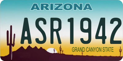 AZ license plate ASR1942