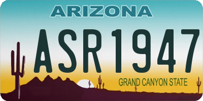 AZ license plate ASR1947