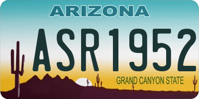 AZ license plate ASR1952