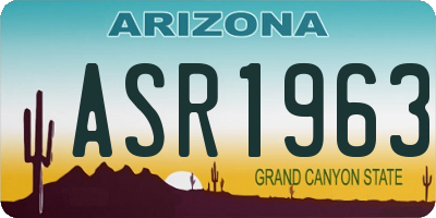 AZ license plate ASR1963