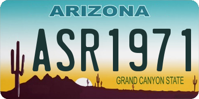 AZ license plate ASR1971