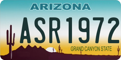 AZ license plate ASR1972