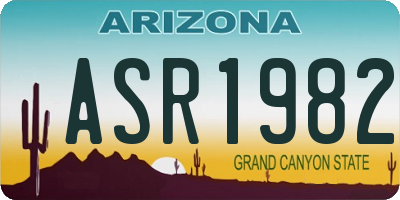 AZ license plate ASR1982