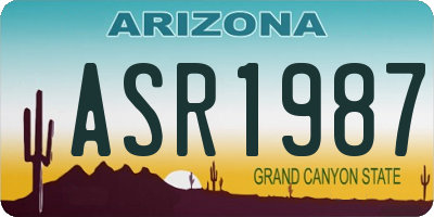 AZ license plate ASR1987