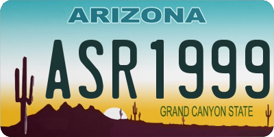 AZ license plate ASR1999