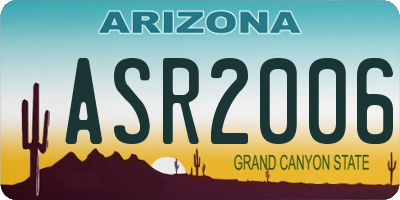 AZ license plate ASR2006