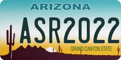 AZ license plate ASR2022