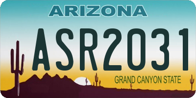 AZ license plate ASR2031