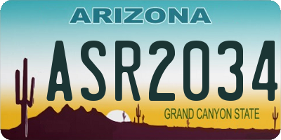 AZ license plate ASR2034