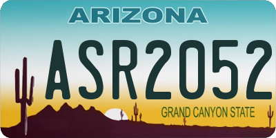AZ license plate ASR2052