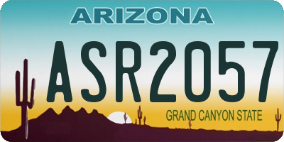 AZ license plate ASR2057