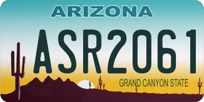 AZ license plate ASR2061