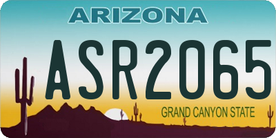 AZ license plate ASR2065