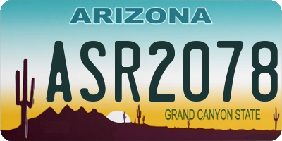 AZ license plate ASR2078
