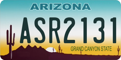 AZ license plate ASR2131