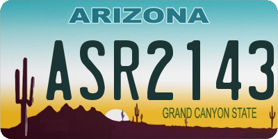 AZ license plate ASR2143