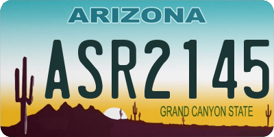 AZ license plate ASR2145
