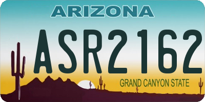 AZ license plate ASR2162