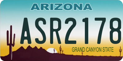 AZ license plate ASR2178