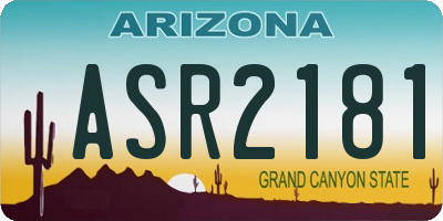 AZ license plate ASR2181