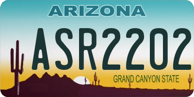 AZ license plate ASR2202