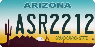 AZ license plate ASR2212