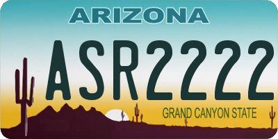 AZ license plate ASR2222
