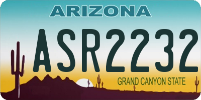 AZ license plate ASR2232