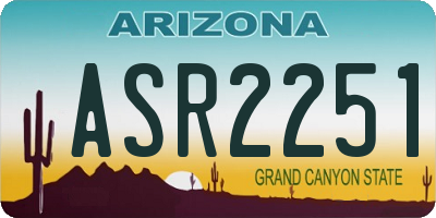 AZ license plate ASR2251