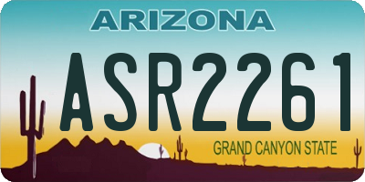 AZ license plate ASR2261