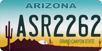 AZ license plate ASR2262