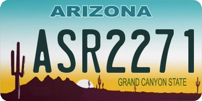 AZ license plate ASR2271